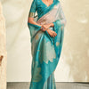 Invaluable Firozi Soft Banarasi Silk Saree With Charming Blouse Piece