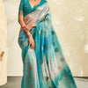 Invaluable Firozi Soft Banarasi Silk Saree With Charming Blouse Piece