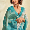 Invaluable Firozi Soft Banarasi Silk Saree With Charming Blouse Piece