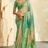 Outstanding Green Soft Banarasi Silk Saree With Desiring Blouse Piece