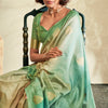 Outstanding Green Soft Banarasi Silk Saree With Desiring Blouse Piece