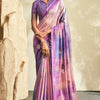 Brood Lavender Soft Banarasi Silk Saree With Chatoyant Blouse Piece