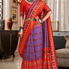 Pleasant Purple Patola Silk Saree with Classic Blouse Piece