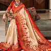 Divine Beige Patola Silk Saree with Conflate Blouse Piece