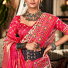 Splendiferous Beige and Pink Patola Silk Saree with Exuberant Blouse Piece