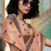 Flattering Peach Cotton Silk Saree With Vivacious Blouse Piece