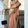 Flattering Peach Cotton Silk Saree With Vivacious Blouse Piece