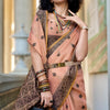 Flattering Peach Cotton Silk Saree With Vivacious Blouse Piece