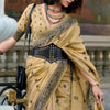 Fancifull Light Brown Cotton Silk Saree With Lissome Blouse Piece