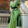 Bewitching Green Cotton Silk Saree With Devastating Blouse Piece