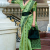 Bewitching Green Cotton Silk Saree With Devastating Blouse Piece