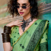 Bewitching Green Cotton Silk Saree With Devastating Blouse Piece