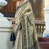 Flamboyant Beige Cotton Silk Saree With Preferable Blouse Piece