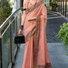 Designer Pink Cotton Silk Saree With Surreptitious Blouse Piece