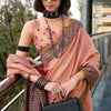 Designer Pink Cotton Silk Saree With Surreptitious Blouse Piece