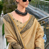 Sumptuous Beige Cotton Silk Saree With Ornate Blouse Piece
