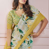 Bewitching Mustard Digital Printed Soft Silk Saree With Cynosure Blouse Piece