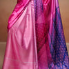 Gossamer Dark Pink Digital Printed Satin Silk Saree With Seraglio Blouse Piece
