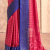 Ravishing Dark Pink Foil Printed Dola Silk Saree With Luminous Blouse Piece