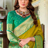 Extraordinary Mustard Soft Banarasi Silk Saree With Scrupulous Blouse Piece