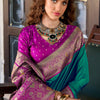 Winsome Rama Soft Banarasi Silk Saree With Chatoyant Blouse Piece