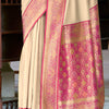 Redolent Beige Soft Banarasi Silk Saree With Ebullience Blouse Piece
