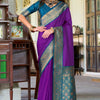 Lissome Purple Soft Banarasi Silk Saree With Seraglio Blouse Piece