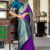 Lissome Purple Soft Banarasi Silk Saree With Seraglio Blouse Piece