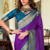 Lissome Purple Soft Banarasi Silk Saree With Seraglio Blouse Piece