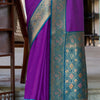 Lissome Purple Soft Banarasi Silk Saree With Seraglio Blouse Piece
