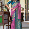 Appealing Lavender Soft Banarasi Silk Saree With Lassitude Blouse Piece