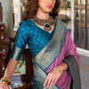 Appealing Lavender Soft Banarasi Silk Saree With Lassitude Blouse Piece