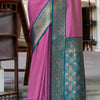Appealing Lavender Soft Banarasi Silk Saree With Lassitude Blouse Piece