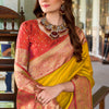 Gorgeous Yellow Soft Banarasi Silk Saree With Exuberant Blouse Piece