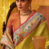 Improbable Yellow Soft Banarasi Tissue Silk Saree With Luminous Blouse Piece