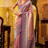 Stunner Pink Soft Banarasi Tissue Silk Saree With Enamoring Blouse Piece