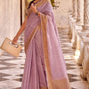 Demanding Lavender Cotton Silk Saree With Groovy Blouse Piece