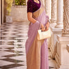 Demanding Lavender Cotton Silk Saree With Groovy Blouse Piece