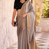 Ideal Grey Cotton Silk Saree With Cynosure Blouse Piece