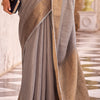 Ideal Grey Cotton Silk Saree With Cynosure Blouse Piece