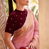 Efflorescence Pink Cotton Silk Saree With Mellifluous Blouse Piece