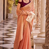 Vestigial Peach Cotton Silk Saree With Staggering Blouse Piece