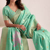 Evanescent Turquoise Cotton Silk Saree With Refreshing Blouse Piece