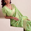 Snazzy Green Cotton Silk Saree With Prodigal Blouse Piece