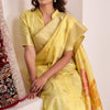 Enthralling Yellow Cotton Silk Saree With Ephemeral Blouse Piece