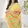Flamboyant Yellow Cotton Silk Saree With Surpassing Blouse Piece