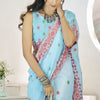 Wonderful Sky Cotton Silk Saree With Amazing Blouse Piece