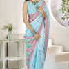 Wonderful Sky Cotton Silk Saree With Amazing Blouse Piece
