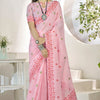 Preferable Pink Cotton Silk Saree With Exquisite Blouse Piece