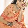 Excellent Peach Cotton Silk Saree With Demesne Blouse Piece